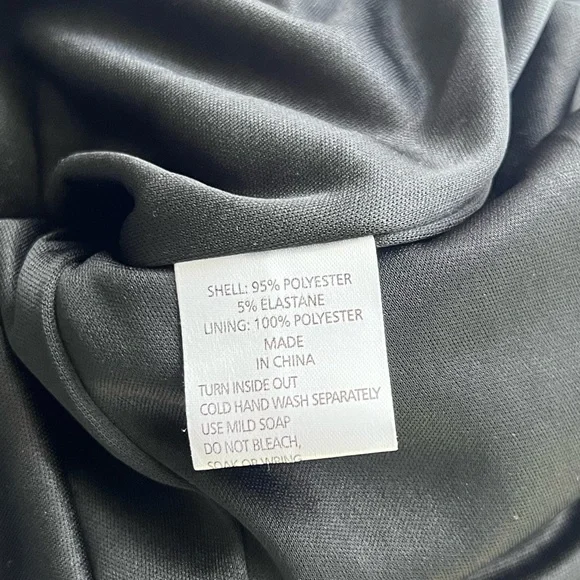 Shona Joy Andrea Fitted Cocktail Dress Black Belt Waist Midi Slit Size S 8 - Picture 9 of 11